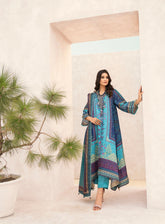 HemStitch Embroidered Silk 3 Piece Unstitched Suit HS24SE D-USC-08 SAHAR